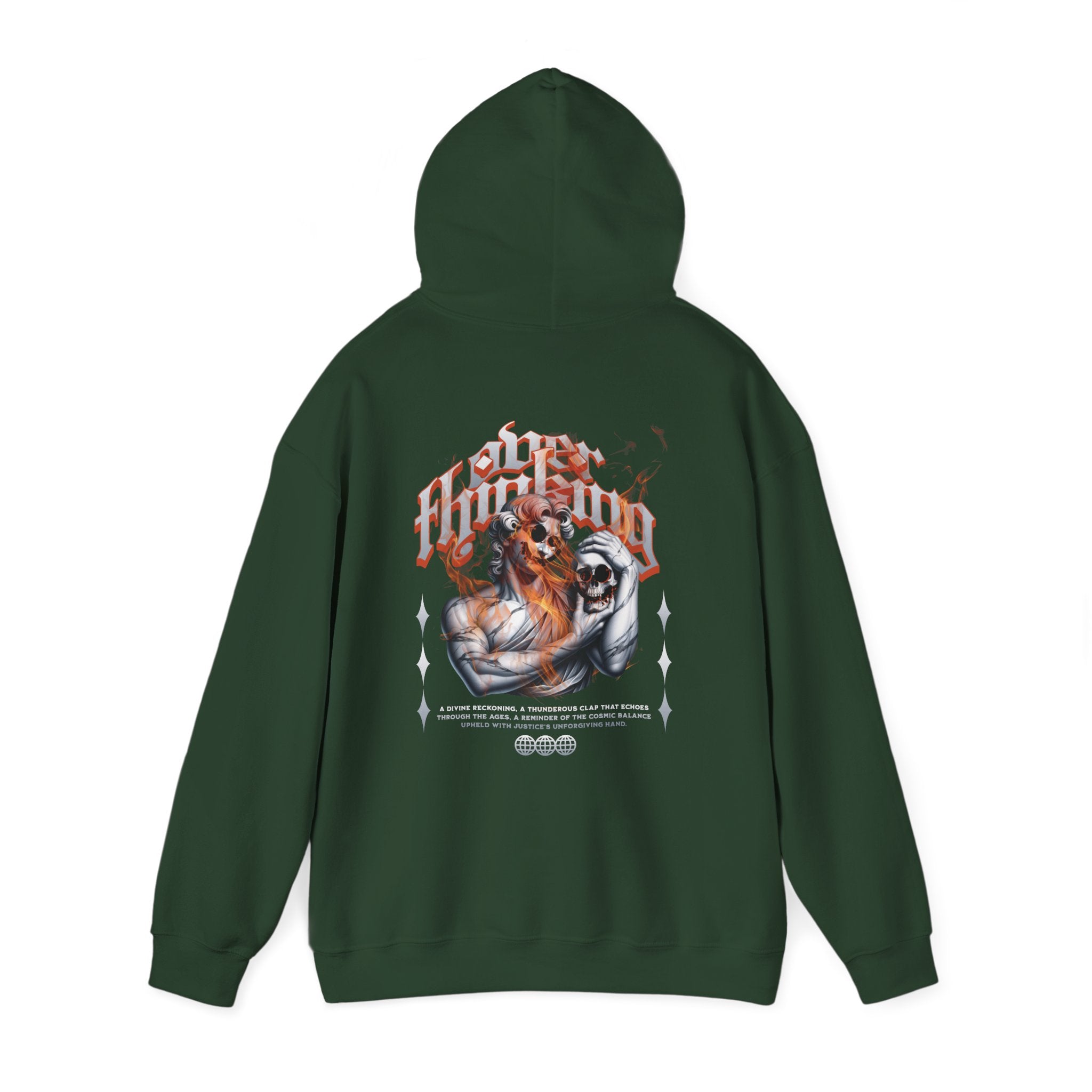 Skull Sculpture Fire Hoodie